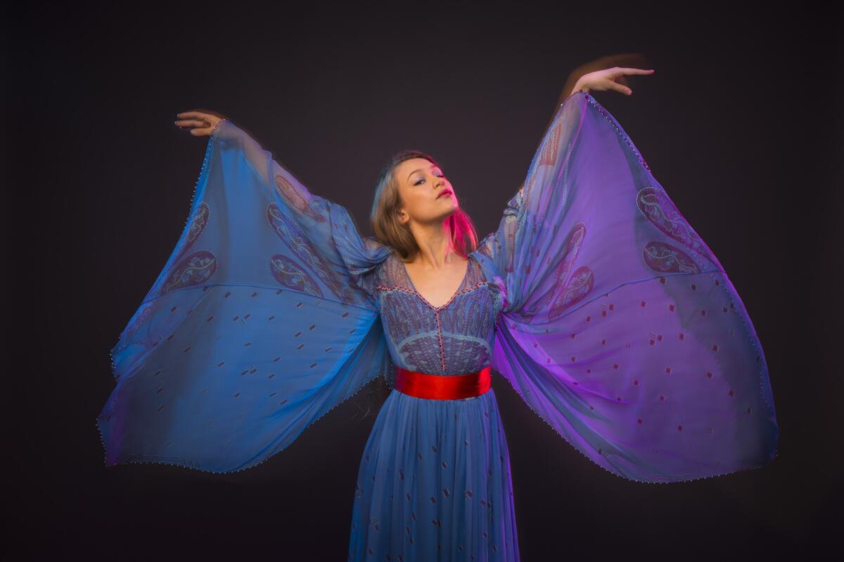 Harpist and singer-songwriter Joanna Newsom is photographed in advance of her new album, "Divers," in the Los Angeles Times studio in downtown Los Angeles.