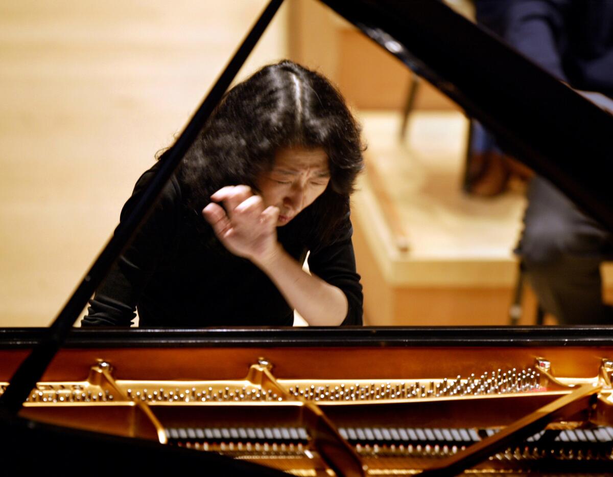 Pianist Mitsuko Uchida practices Beethoven's Third Piano Concerto with the Los Angeles Philharmonic at Walt Disney Concert Hall.