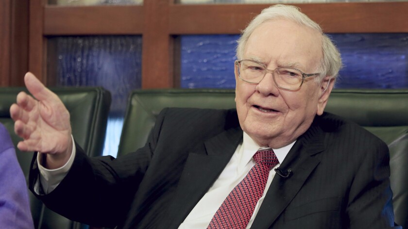 Berkshire Hathaway Chairman and CEO Warren Buffett speaks during an interview with Liz Claman on the Fox Business Network in Omaha, Neb., May 4, 2015.
