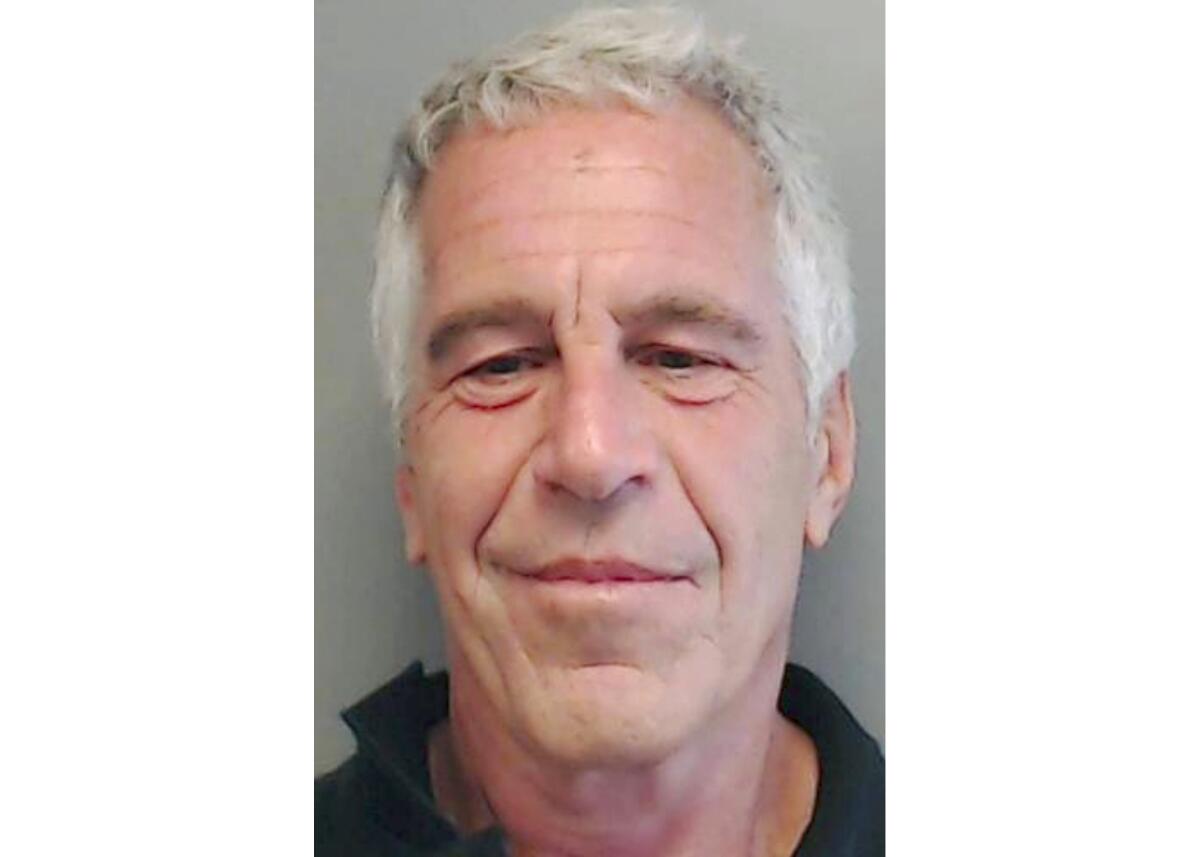 A mugshot of Jeffrey Epstein. 