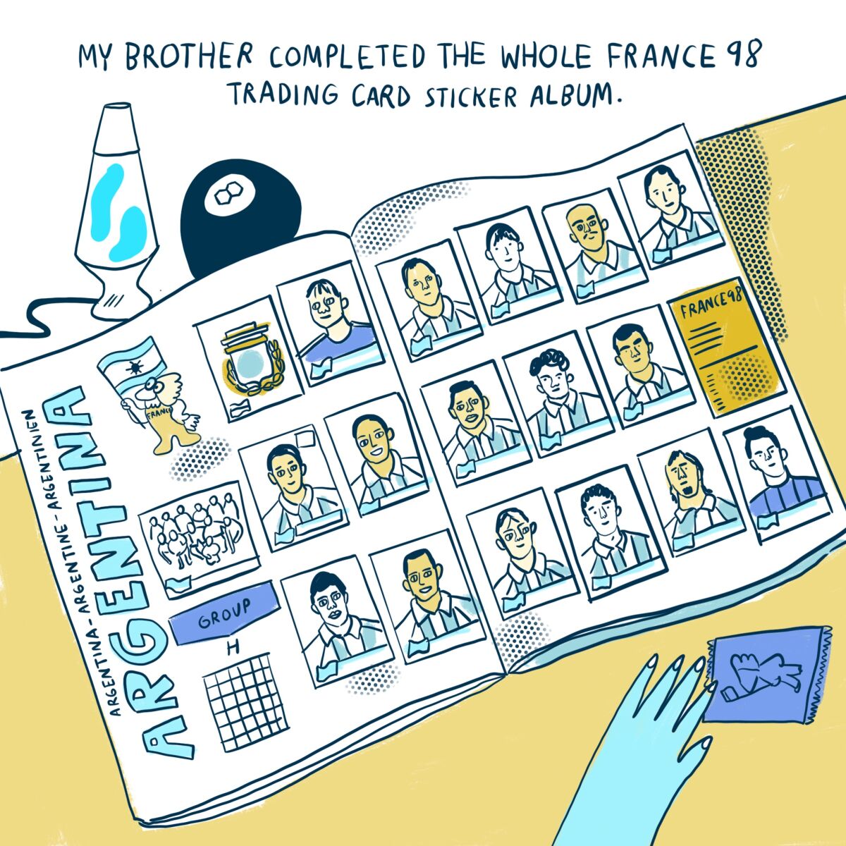 My brother complete the whole France 98 trading card sticker album 