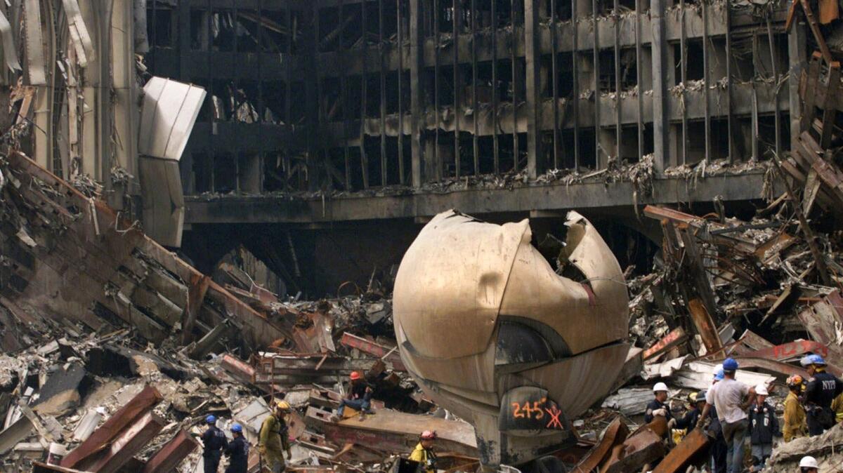 "The Sphere" days after the terror attacks at the World Trade Center.