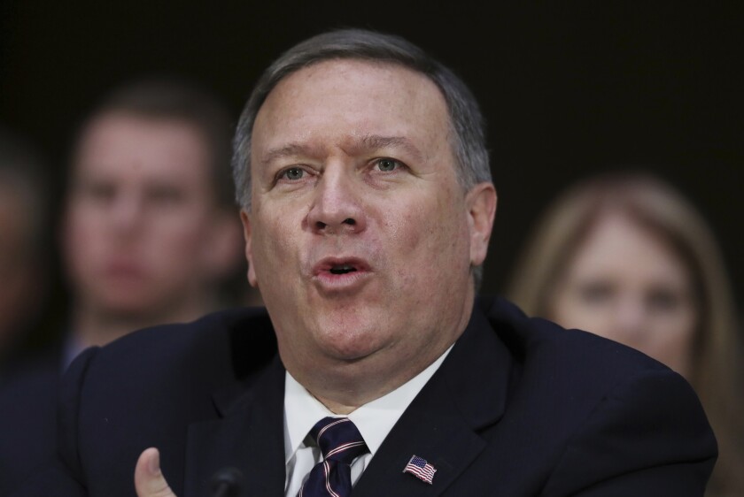 CIA Director-designate Mike Pompeo testifies at his confirmation hearing before the Senate Intelligence Committee.