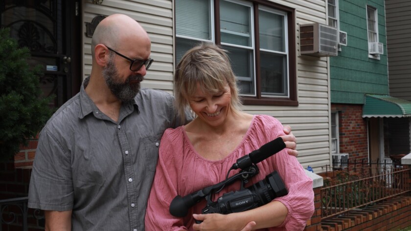 Maxine Trump, director of the documentary "To Kid or Not to Kid," with husband Josh Granger.