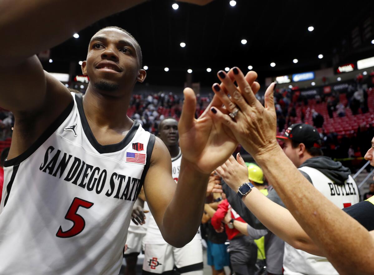 Lamont Butler 5 San Diego State Aztecs 2023 Basketball Jersey MW