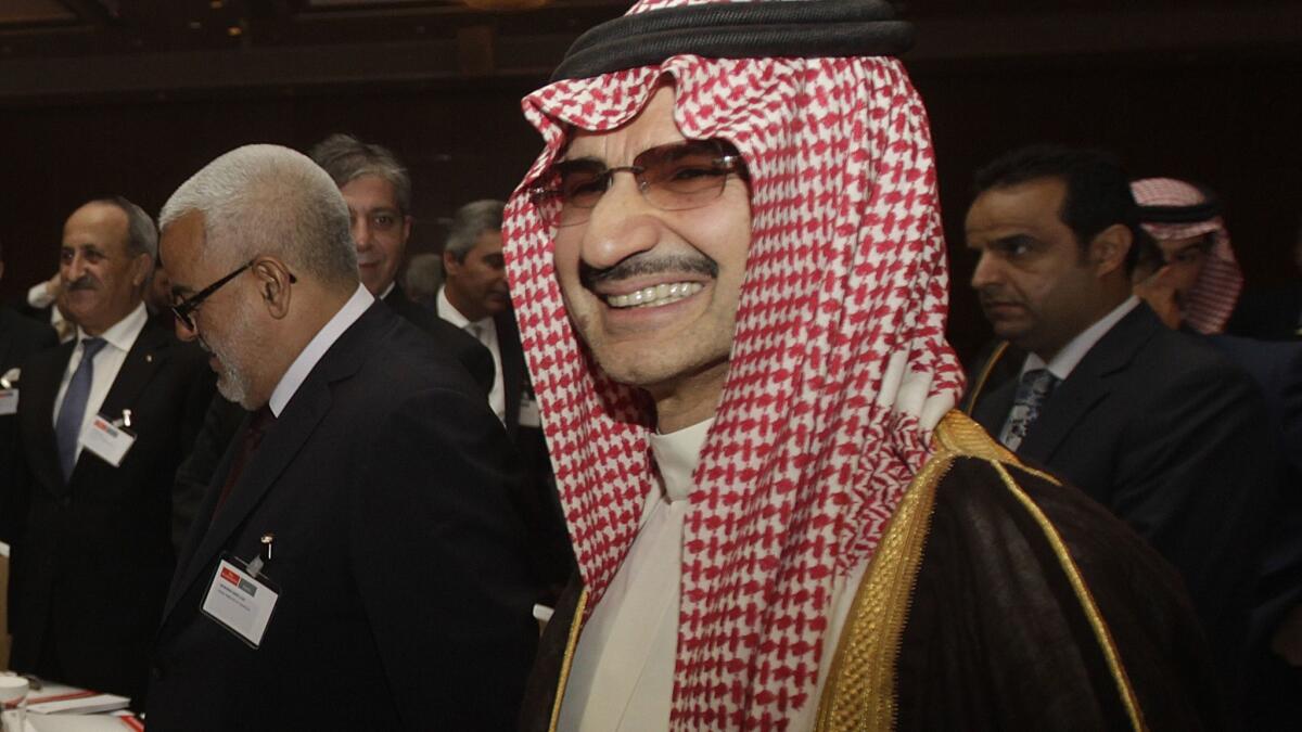 Prince Alwaleed bin Talal, chairman of Kingdom Holding Co. of Saudi Arabia, during an Economist magazine conference in Athens in 2014.