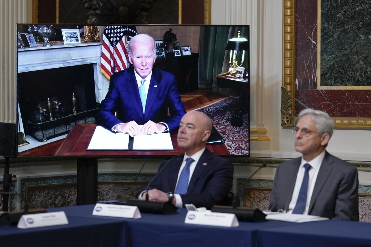 FILE - President Joe Biden speaks about the economy on the White House complex in Washington