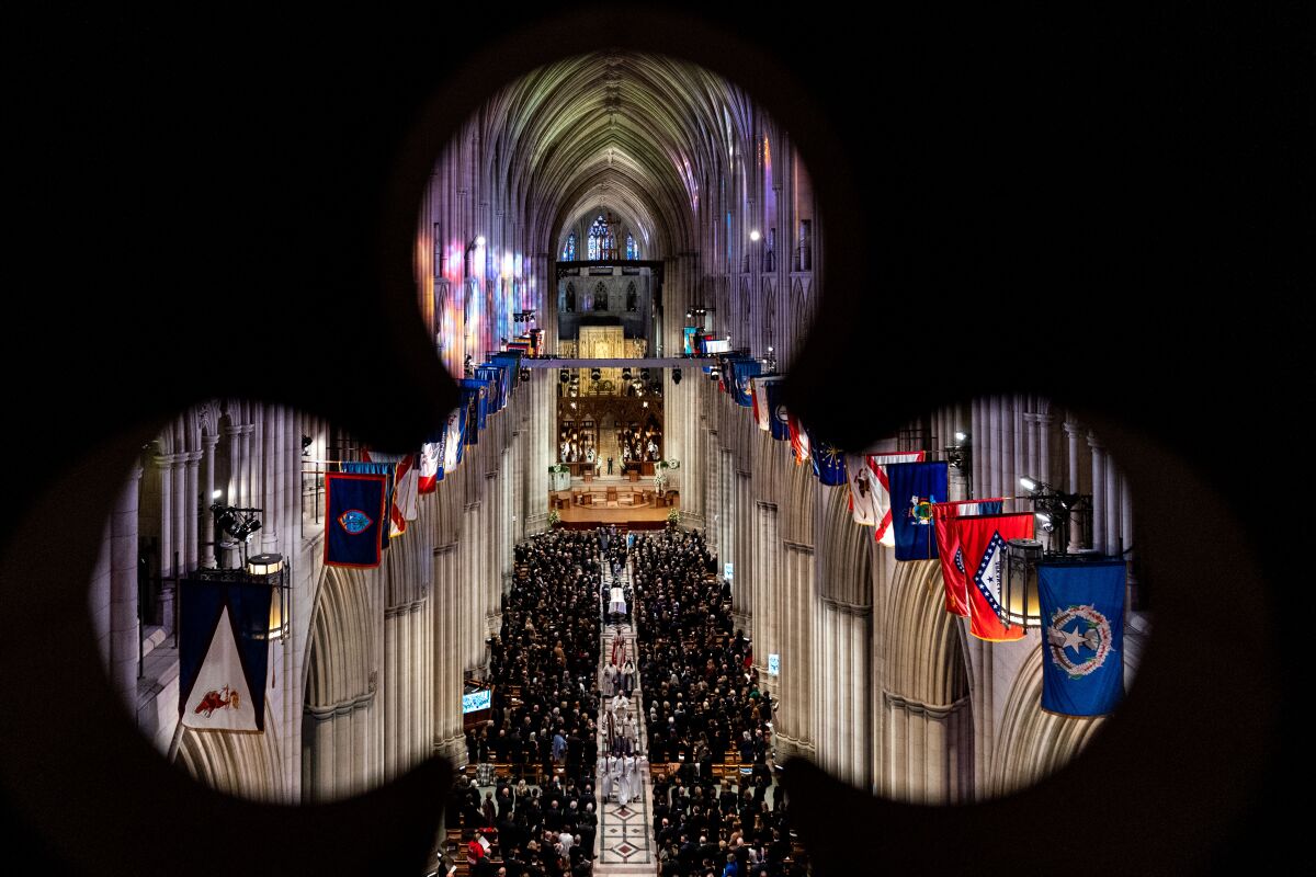 The funeral for the late Sen. Bob Dole at Washington National Cathedral.