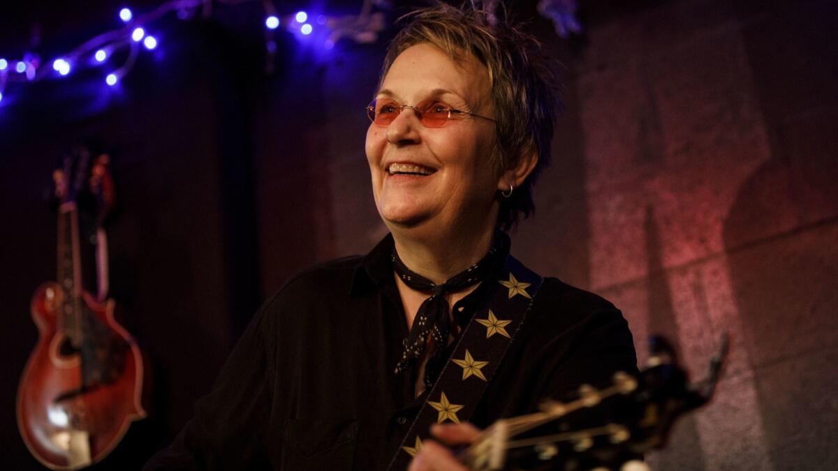 Musician Mary Gauthier performs at McCabe's in Santa Monica. Gauthier received a Grammy nomination in the folk album category for "Rifles & Rosary Beads."