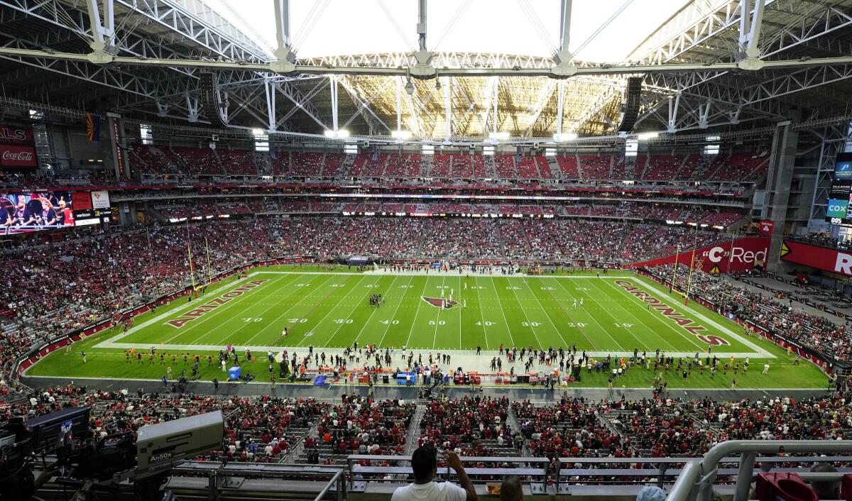 State Farm Stadium during a game between the Arizona Cardinals and New Orleans Saints on Oct. 20.