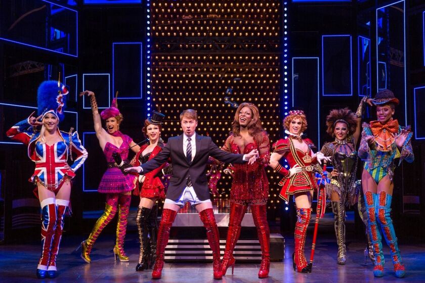A scene from the touring production of the musical "Kinky Boots."