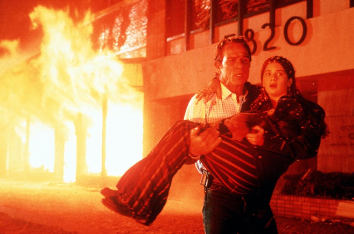 Tommy Lee Jones and Gaby Hoffman in "Volcano."