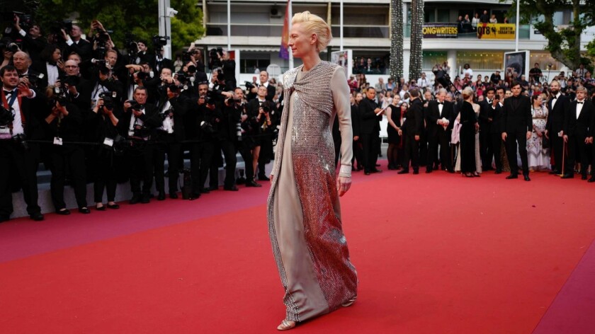 Tilda Swinton arrives for the screening of the "The Dead Don't Die" on the opening night of the 72nd Cannes Film Festival.