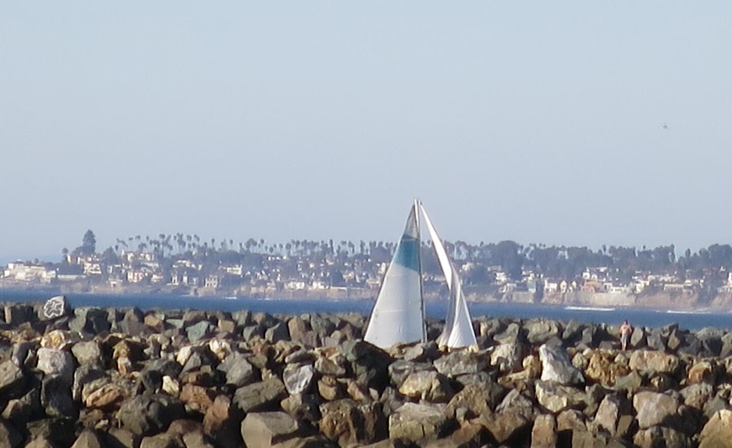 David Little cliffs of Bird Rock as seen from the San Diego River jetty.JPG