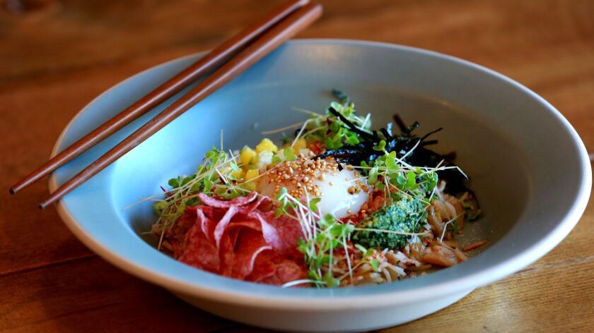 The kimchi fried rice at Baroo, chef Kwang Uh's experimental L.A. restaurant, which will close at the end of October.