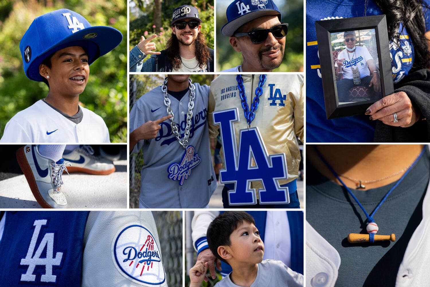 Dodger fans outside Dodger Stadium prior to the start of Game 3 of the World Series.