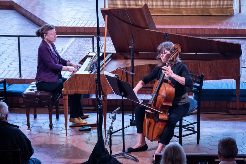 Fortepianist Sylvia Berry performs with cellist Heather Vorwerck.