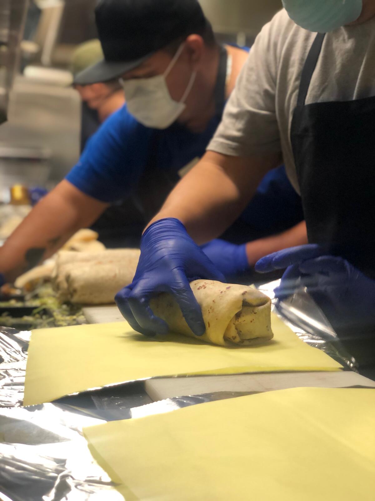 Casero employees have been assembling burritos for local health care workers.