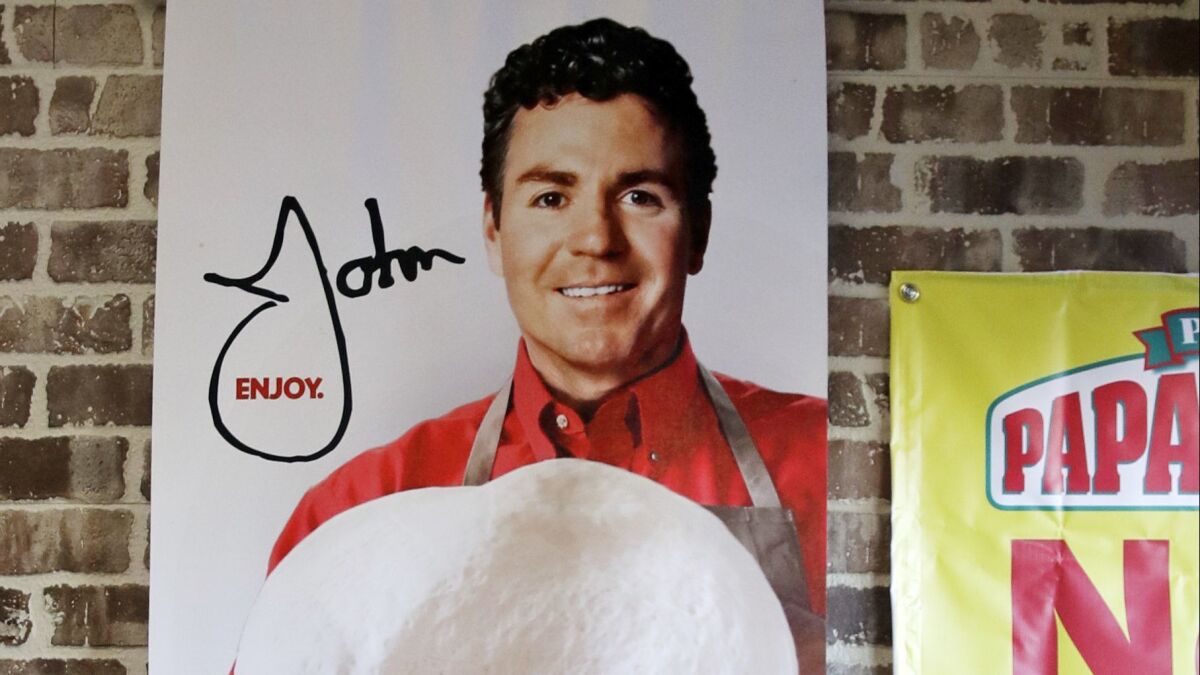 Papa John's founder, John Schnatter, is being removed from the company's marketing materials after he used a racial slur, and he stepped down as chairman.