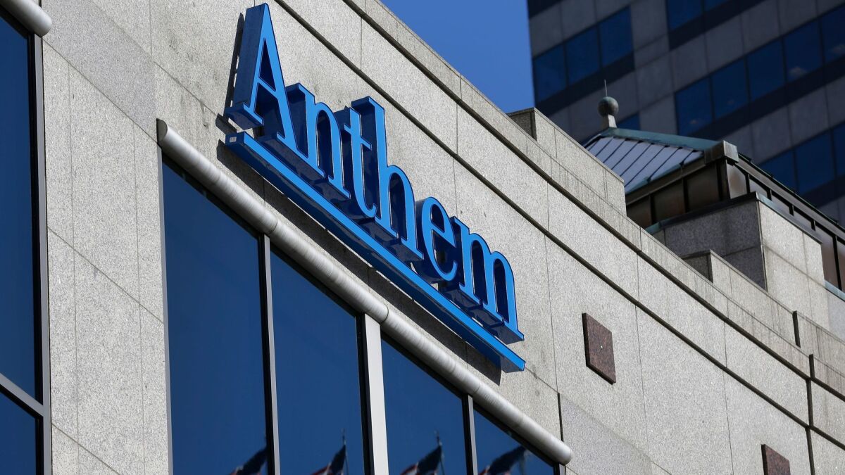 Anthem's corporate headquarters in Indianapolis. Regulators cited the company's long history of flouting the law in regard to consumer complaints.