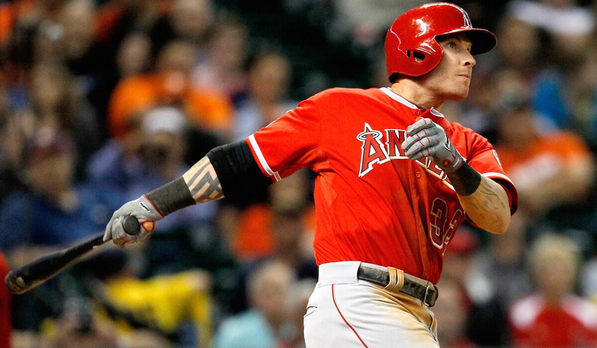 Angels slugger Josh Hamilton has not played during his rehab assignment with Salt Lake since experiencing discomfort in his left thumb on Thursday.