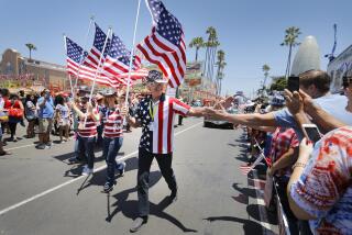 DEL MAR, CA 7/4/2018: The 4th of July Hometown Heroes Parade makes its way along the midway on the final day of the 2018 San Diego County Fair. Photo by Howard Lipin/San Diego Union-Tribune/Mandatory Credit: HOWARD LIPIN SAN DIEGO UNION-TRIBUNE/ZUMA PRESS