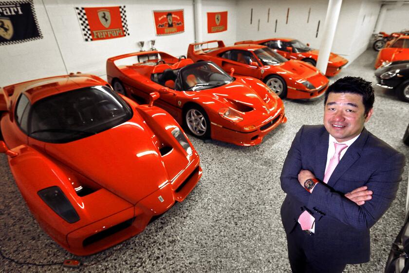 Private car collector David Lee keeps a secret stash of Ferrari and other exotic cars in his Walnut garage.