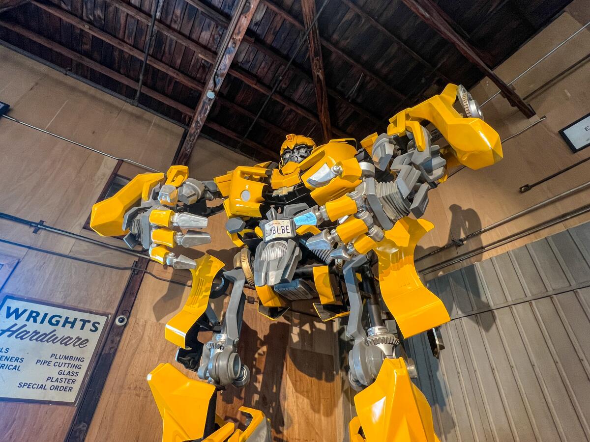 A giant orange-ish robot. 