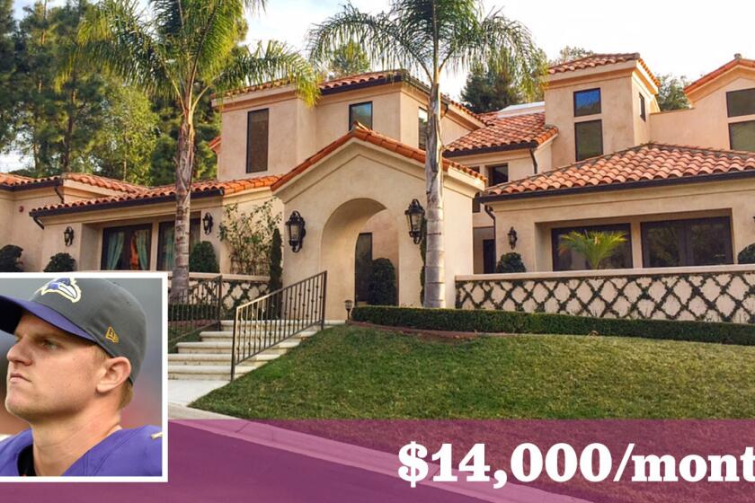 NFL quarterback Jimmy Clausen has put an investment property in the Westlake Village area up for lease at $14,000 a month.