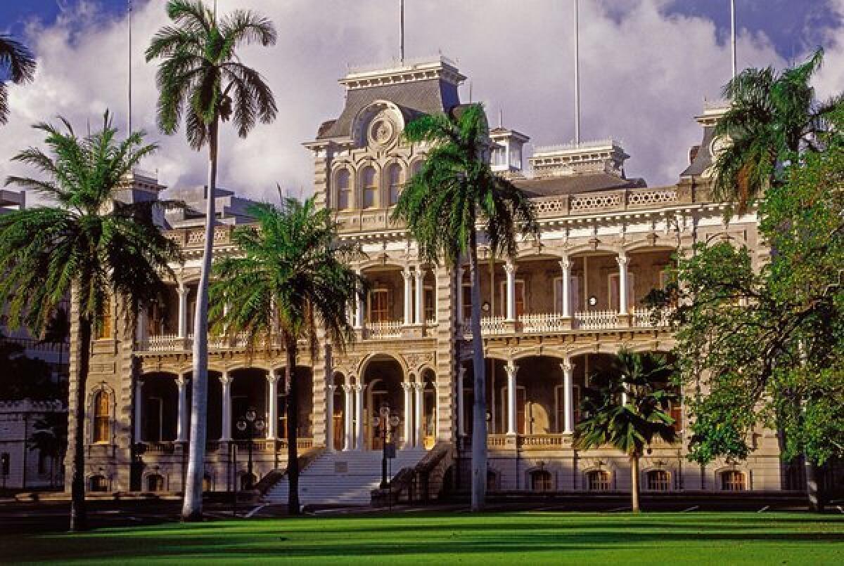 The Iolani Palace in Honolulu was built in in 1882.