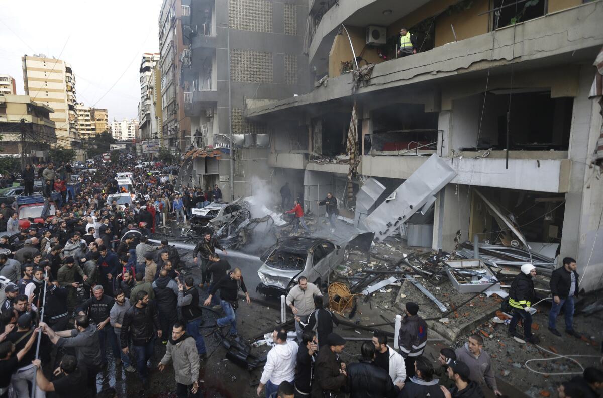 A second deadly blast in Beirut in less than a week hit a Hezbollah-controlled area, killing at least four and injuring dozens. A Dec. 27 car bomb killed a government minister and at least six others. Leaders of Hezbollah and rival political factions say they fear the proxy war being waged in Syria between Iran and Saudi Arabia threatens to tear Lebanon into its sectarian pieces.