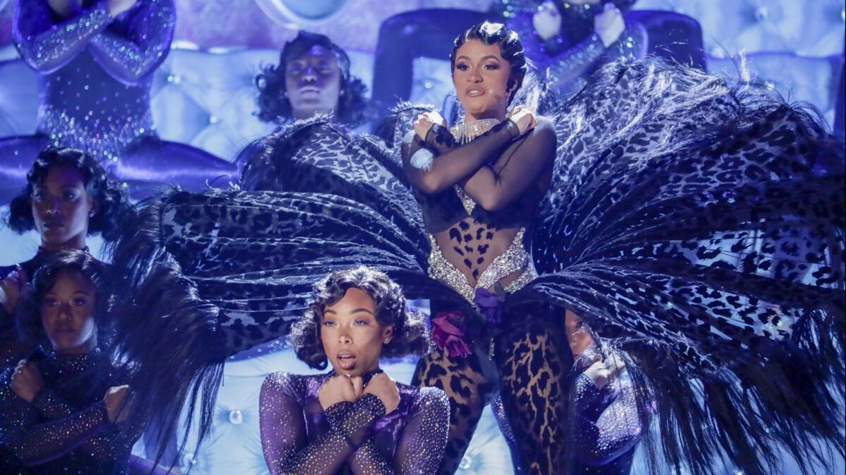 Cardi B performs onstage at the 61st GRAMMY Awards.
