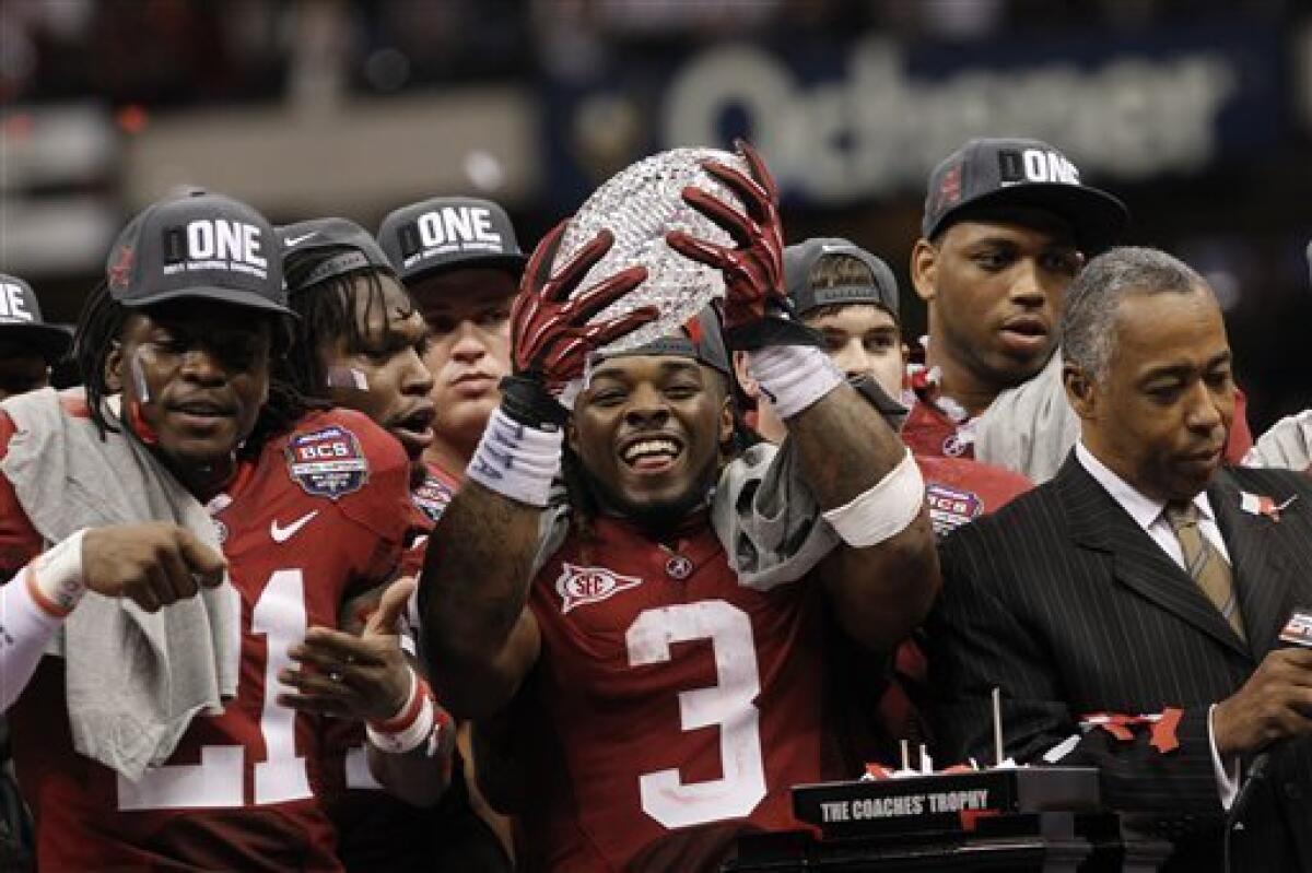 Alabama's national championship trophy shattered