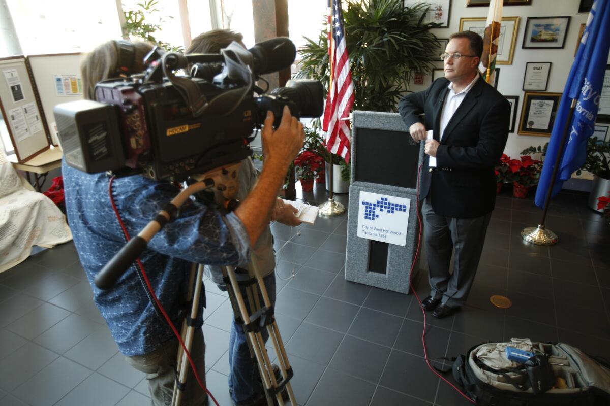 Jeffrey Prang, pictured when he was mayor of West Hollywood, is listed as deputy assessor on the ballot.