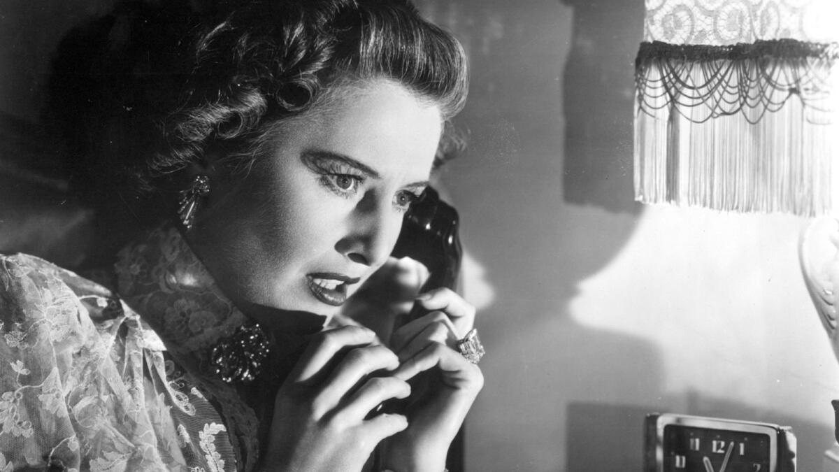 Barbara Stanwyck in the 1948 movie "Sorry, Wrong Number."