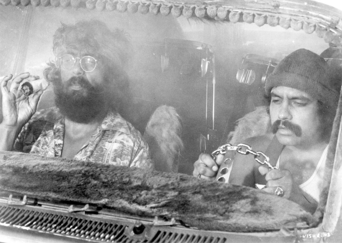 1978 photo movie still from Richard (Cheech) Marin, left, and Tommy Chong in movie "Up In Smoke" 