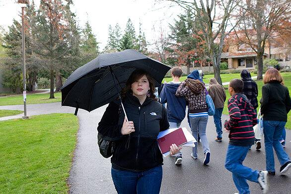 Kayla Bortolazzo is among students aiming to get a bachelor's degree in a special three-year program. Bortolazzo is a student at Southern Oregon University in Ashland, Ore. See full story