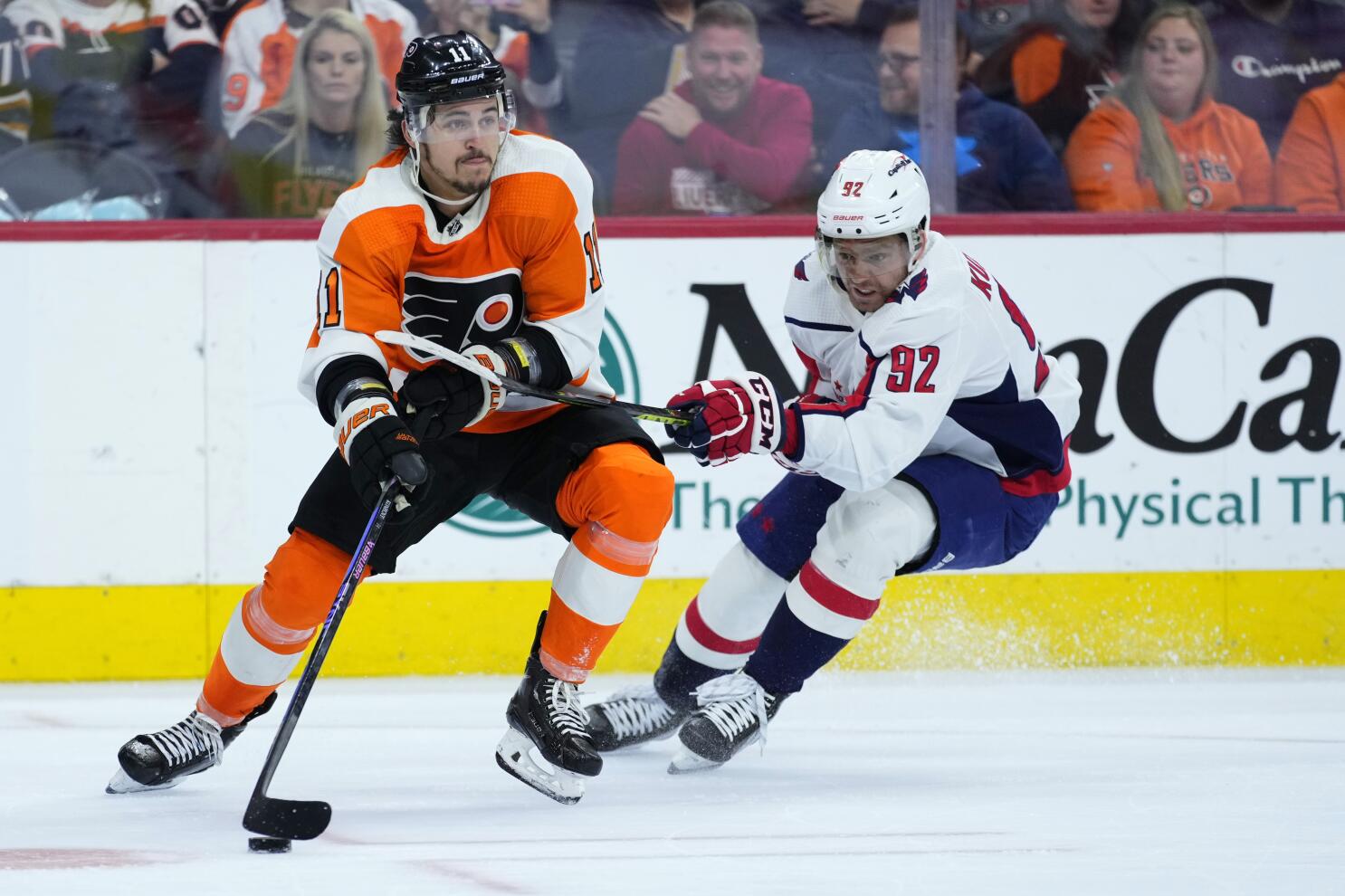 Flyers fall to the Washington Capitals, 5-3, and lose fourth straight