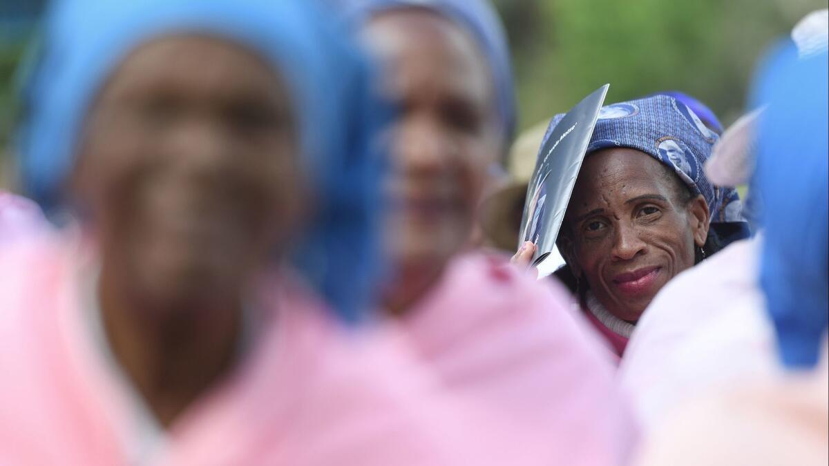 Villagers from Serowe village gathered to bid farewell to outgoing Botswana President Ian Khama on Tuesday.