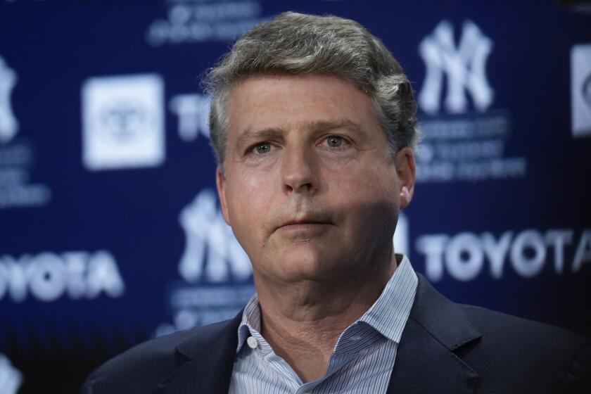 FILE - New York Yankees' owner Hal Steinbrenner attends a news conference at Yankee Stadium Wednesday, Dec. 21, 2022, in New York. Yankees owner Hal Steinbrenner credits new clubhouse technology with helping New York get off to an AL-best 33-17 start, is pleased Juan Soto has bonded with teammates and fans and is confident his team can return to the playoffs after a one-year absence. Our injuries have been below average as opposed to way above average, which we’ve had at least two of the last five years,” Steinbrenner said Wednesday, May 22, 2024, at the Major League Baseball owners' meetings. (AP Photo/Seth Wenig, File)