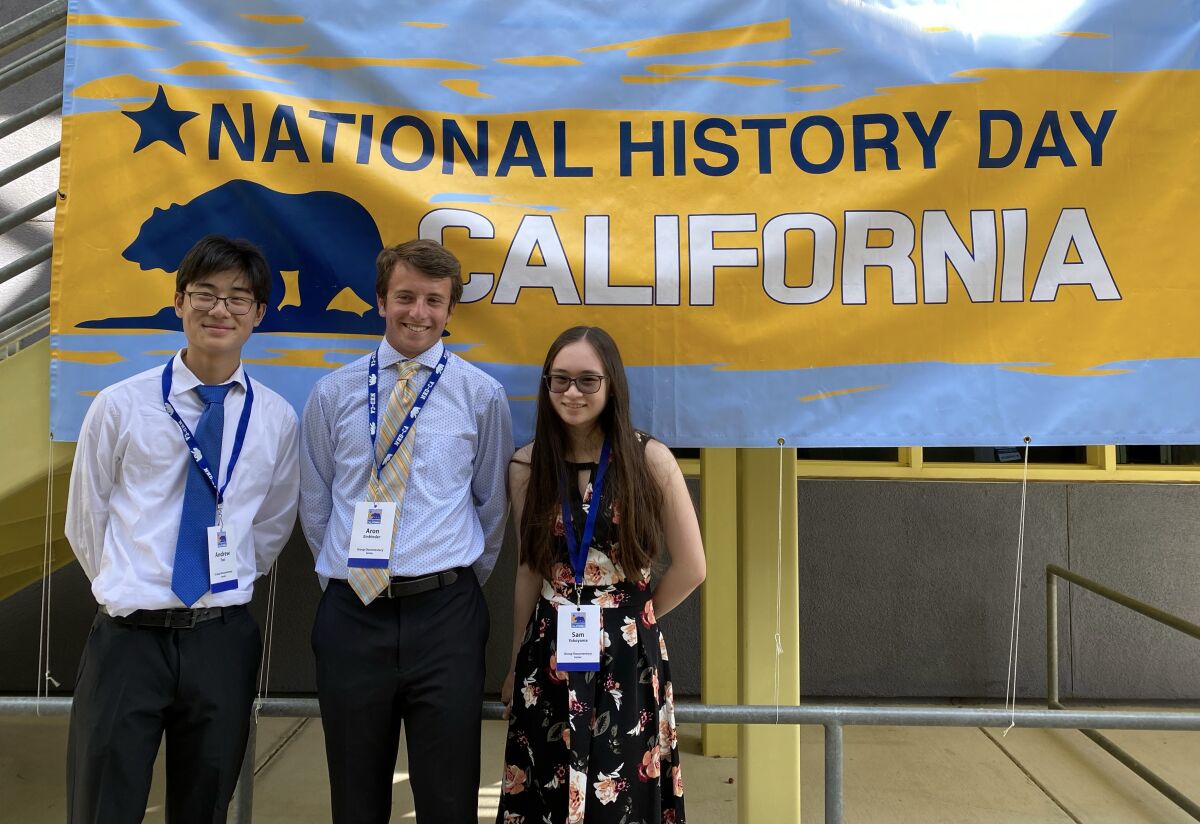 Canyon Crest Academy state champions: Andrew Tsai, Aron Einbinder, Samantha Yokoyama.