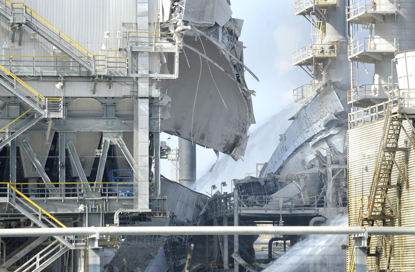 Damage caused by an explosion at the Exxon Mobil refinery in Torrance.