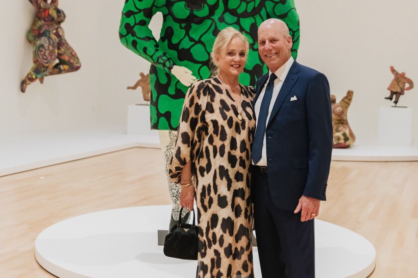 Steve Strauss, pictured with wife Lise Wilson at the Museum of Contemporary Art San Diego's newly reopened La Jolla location