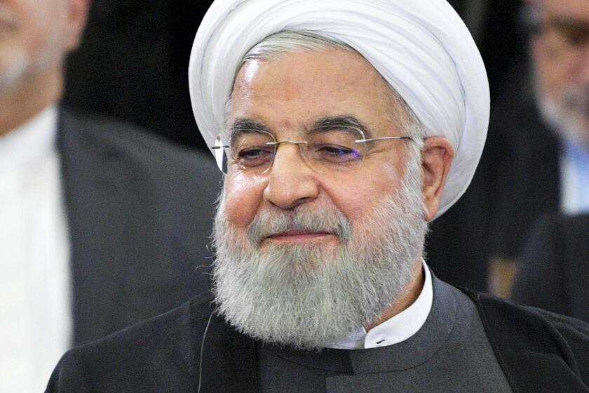 Iranian President Hassan Rouhani attends the Eurasian Economic Council in Yerevan, Armenia, on Tuesday.