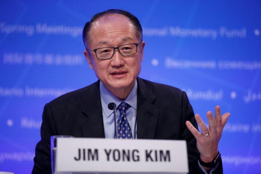 El presidente del Banco Mundial, Jim Yong Kim, da una rueda de prensa. EFE/Archivo