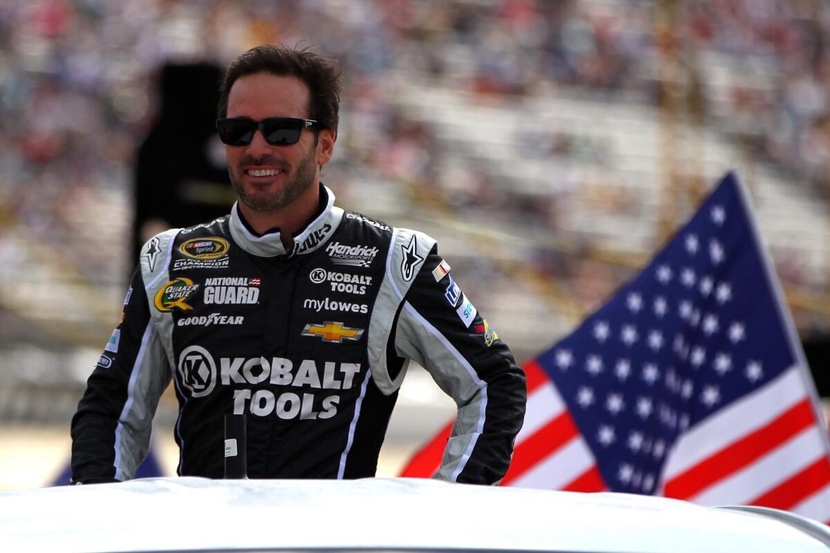 Jimmie Johnson won Sunday's NASCAR Sprint Cup Series race at Dover International Speedway.