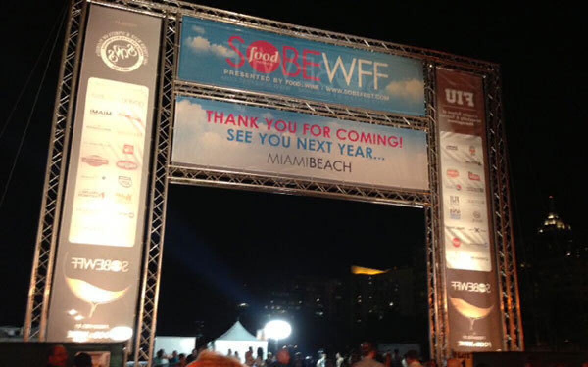 The main entrance at the South Beach Food & Wine Festival.