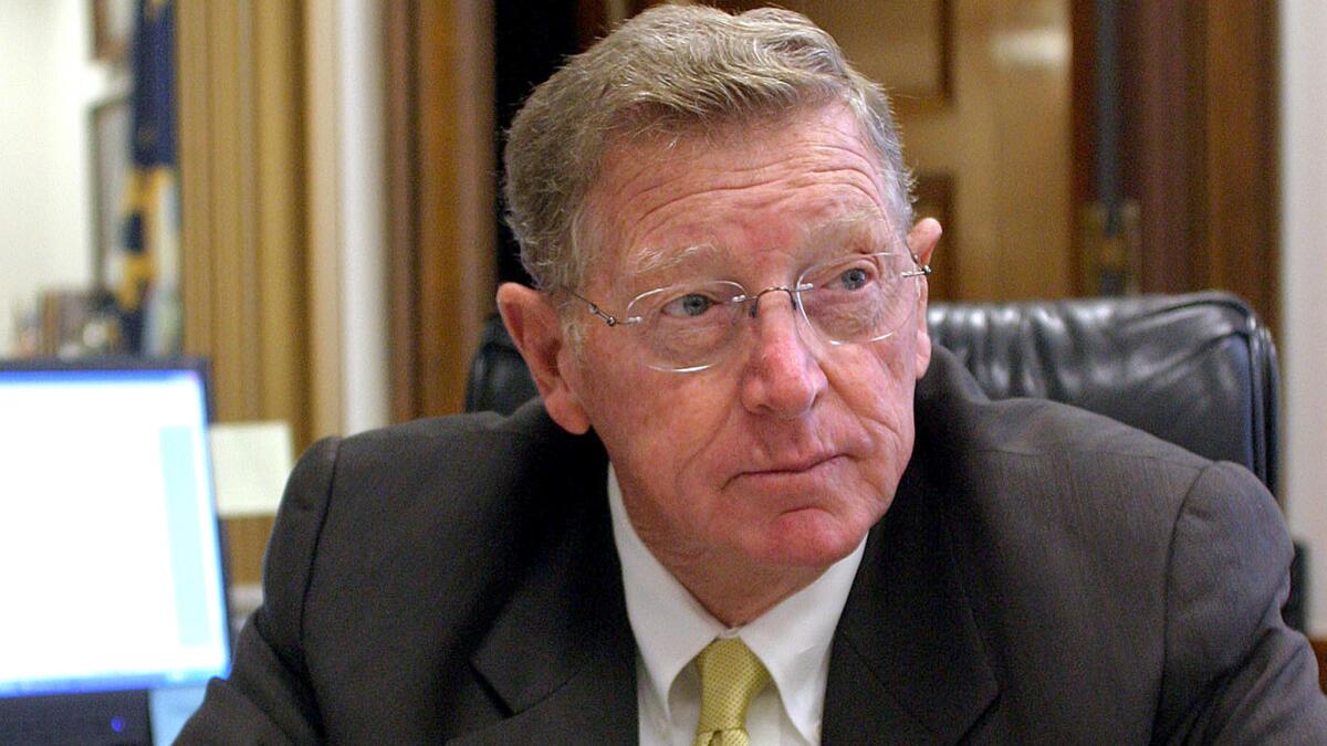 Sen. Conrad Burns in his Capitol Hill office in 2005.