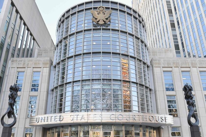 (FILES) In this file photo taken on January 30, 2019 the US Federal Courthouse in Brooklyn is pictured as inside the Joaquin "El Chapo" Guzman trial takes place in New York. - Mexican drug kingpin Joaquin "El Chapo" Guzman's defense team on January 31, 2019 urged a US jury not to believe "garbage" testimony of government witnesses, insisting their client was not the real mastermind of the Sinaloa cartel. The 14 ex-associates of Guzman who took the stand during the trial in a federal courtroom in Brooklyn did so to get reduced sentences, attorney Jeffrey Lichtman told the jury. "Those witnesses not only admitted to lying every day of their lives, their miserable, selfish lives -- they lied to you here in the courtroom," he said. (Photo by Angela Weiss / AFP)ANGELA WEISS/AFP/Getty Images ** OUTS - ELSENT, FPG, CM - OUTS * NM, PH, VA if sourced by CT, LA or MoD **