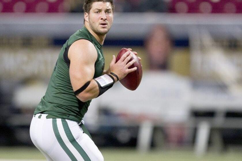 New York Jets backup quarterback Tim Tebow is said to have a job waiting for him in the Arena Football League if his NFL gig doesn't work out.